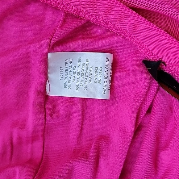 NWOT House of Harlow 1960 hot pink one shoulder 2 piece set size M mesh - Picture 8 of 17